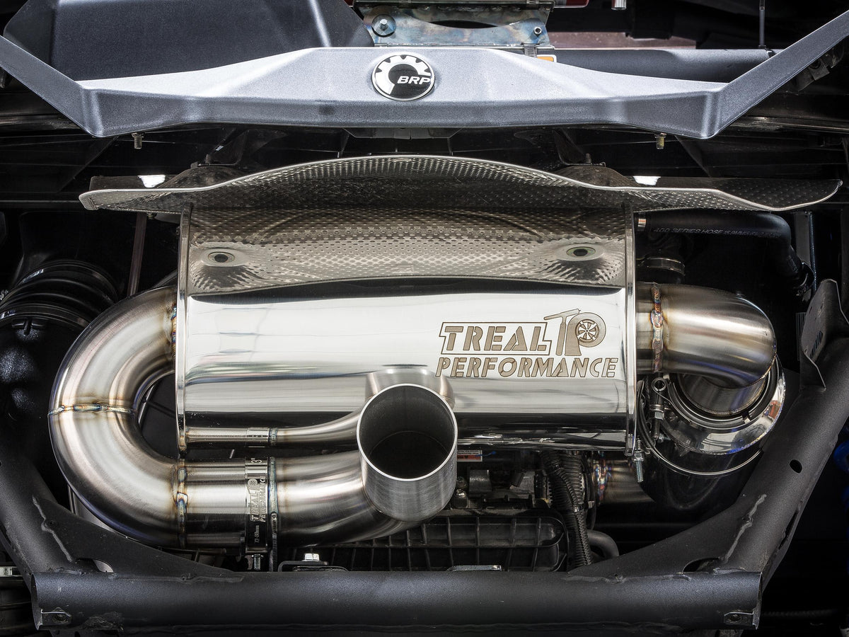 Treal Performance | 2017-2025 Can-Am Maverick X3 Quiet Trail Exhaust System-Exhaust-Treal Performance B2B-No Tip Attachment-Non-Resonated Front Section-Black Market UTV