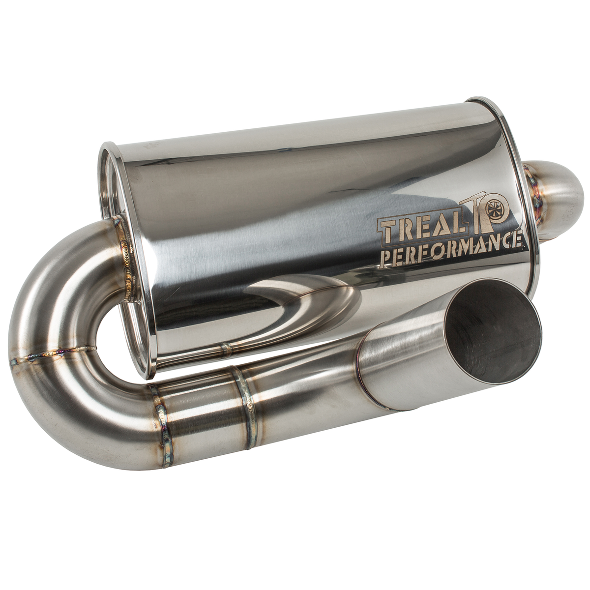 Treal Performance | 2017-2025 Can-Am X3 Rear Muffler Section-Exhaust-Treal Performance B2B-Quiet Trail Muffler-No Tip Attachment-Black Market UTV