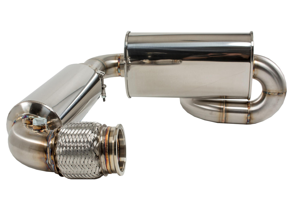 Treal Performance | 2017-2025 Can-Am Maverick X3 Quiet Trail Exhaust System-Exhaust-Treal Performance B2B-No Tip Attachment-Non-Resonated Front Section-Black Market UTV
