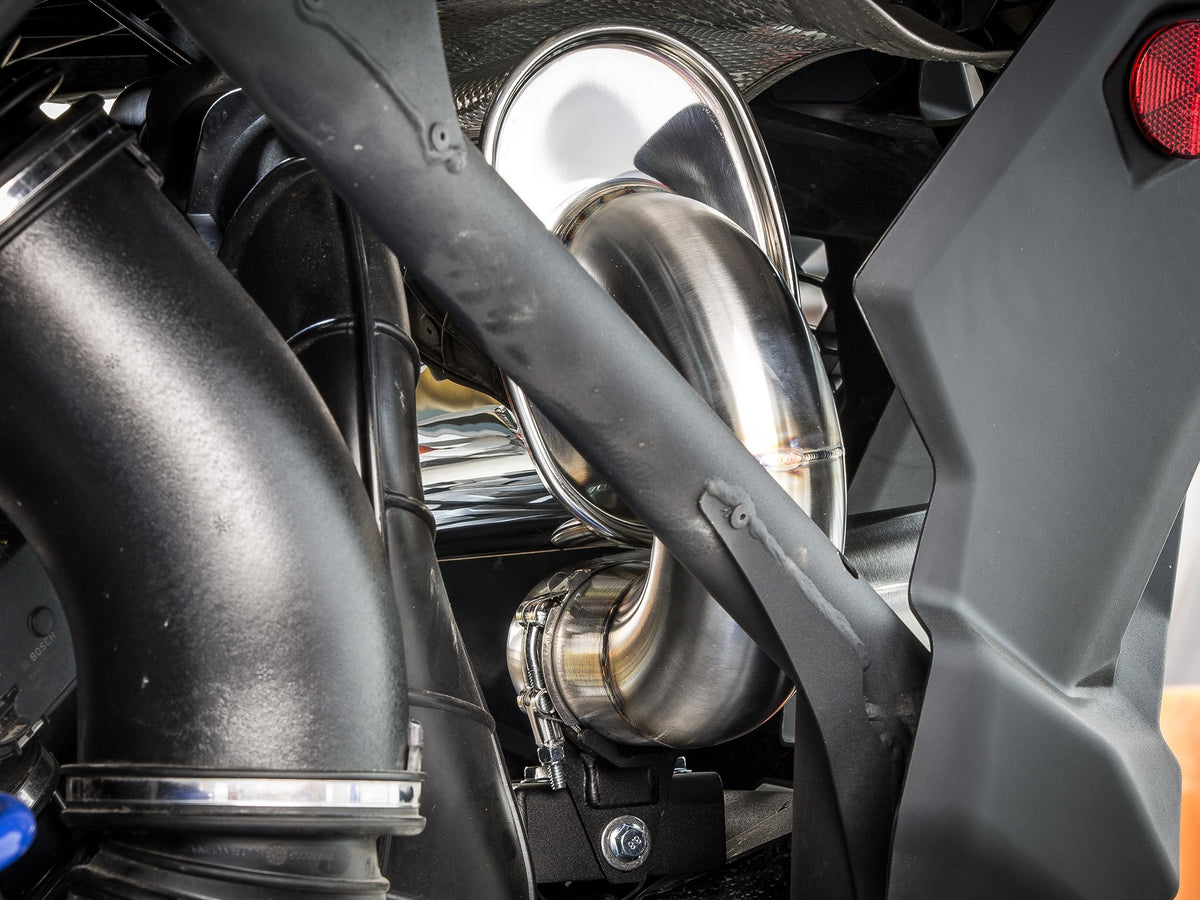 Treal Performance | 2017-2025 Can-Am Maverick X3 Quiet Trail Exhaust System-Exhaust-Treal Performance B2B-No Tip Attachment-Non-Resonated Front Section-Black Market UTV