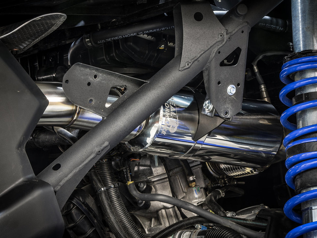 Treal Performance | 2017-2025 Can-Am Maverick X3 Quiet Trail Exhaust System-Exhaust-Treal Performance B2B-No Tip Attachment-Non-Resonated Front Section-Black Market UTV