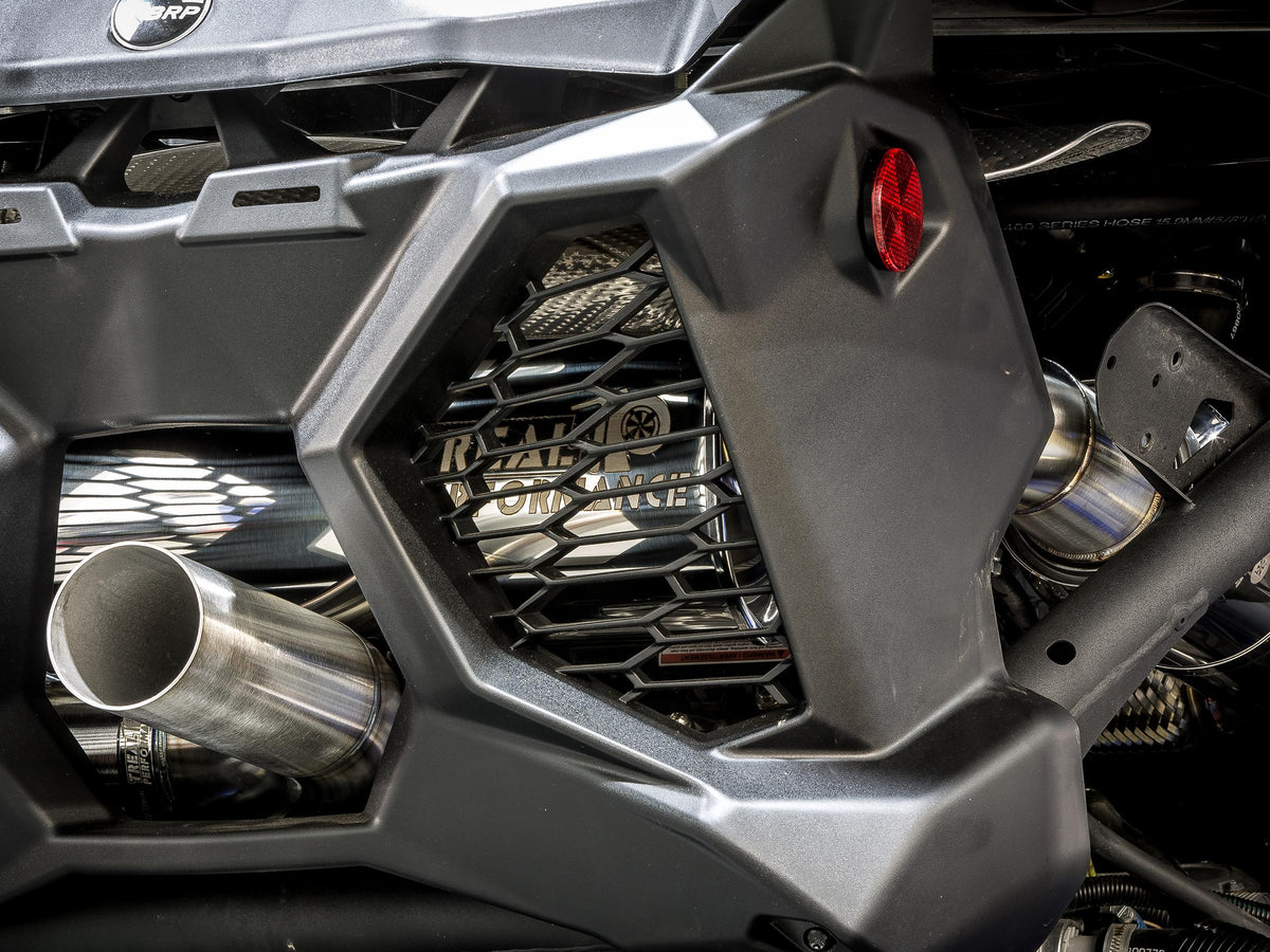 Treal Performance | 2017-2025 Can-Am Maverick X3 Quiet Trail Exhaust System-Exhaust-Treal Performance B2B-No Tip Attachment-Non-Resonated Front Section-Black Market UTV