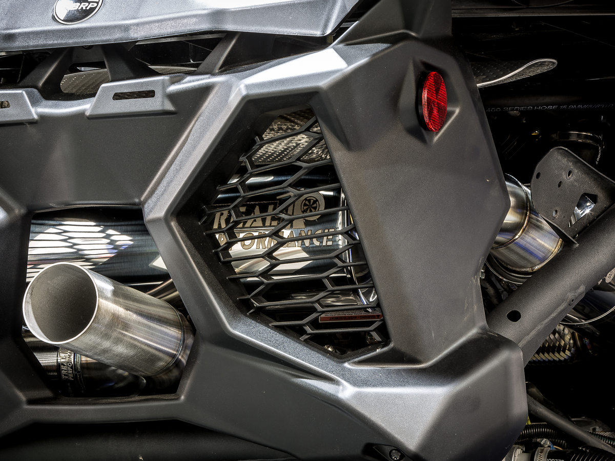 Treal Performance | 2017-2025 Can-Am Maverick X3 Quiet Trail Exhaust System-Exhaust-Treal Performance B2B-No Tip Attachment-Non-Resonated Front Section-Black Market UTV