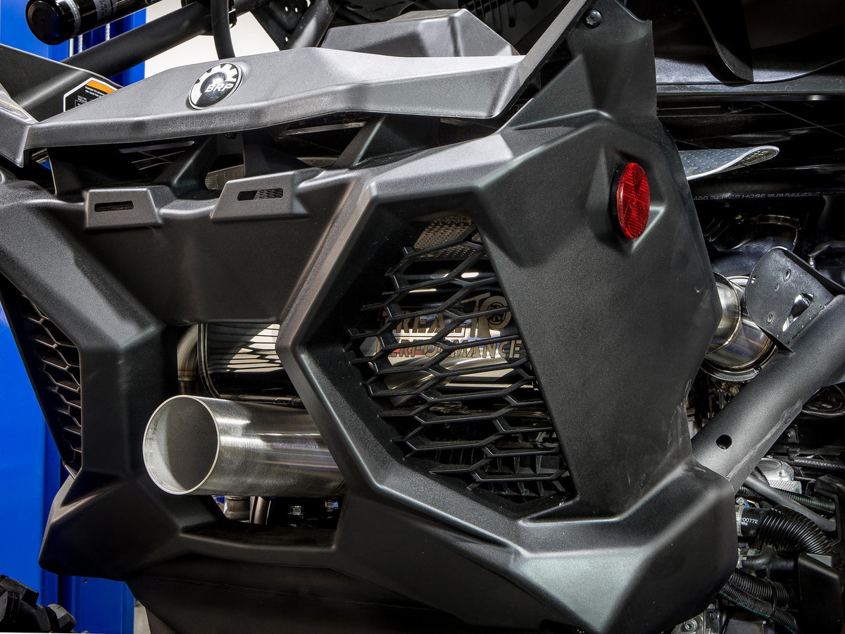 Treal Performance | 2017-2025 Can-Am Maverick X3 Quiet Trail Exhaust System-Exhaust-Treal Performance B2B-No Tip Attachment-Non-Resonated Front Section-Black Market UTV