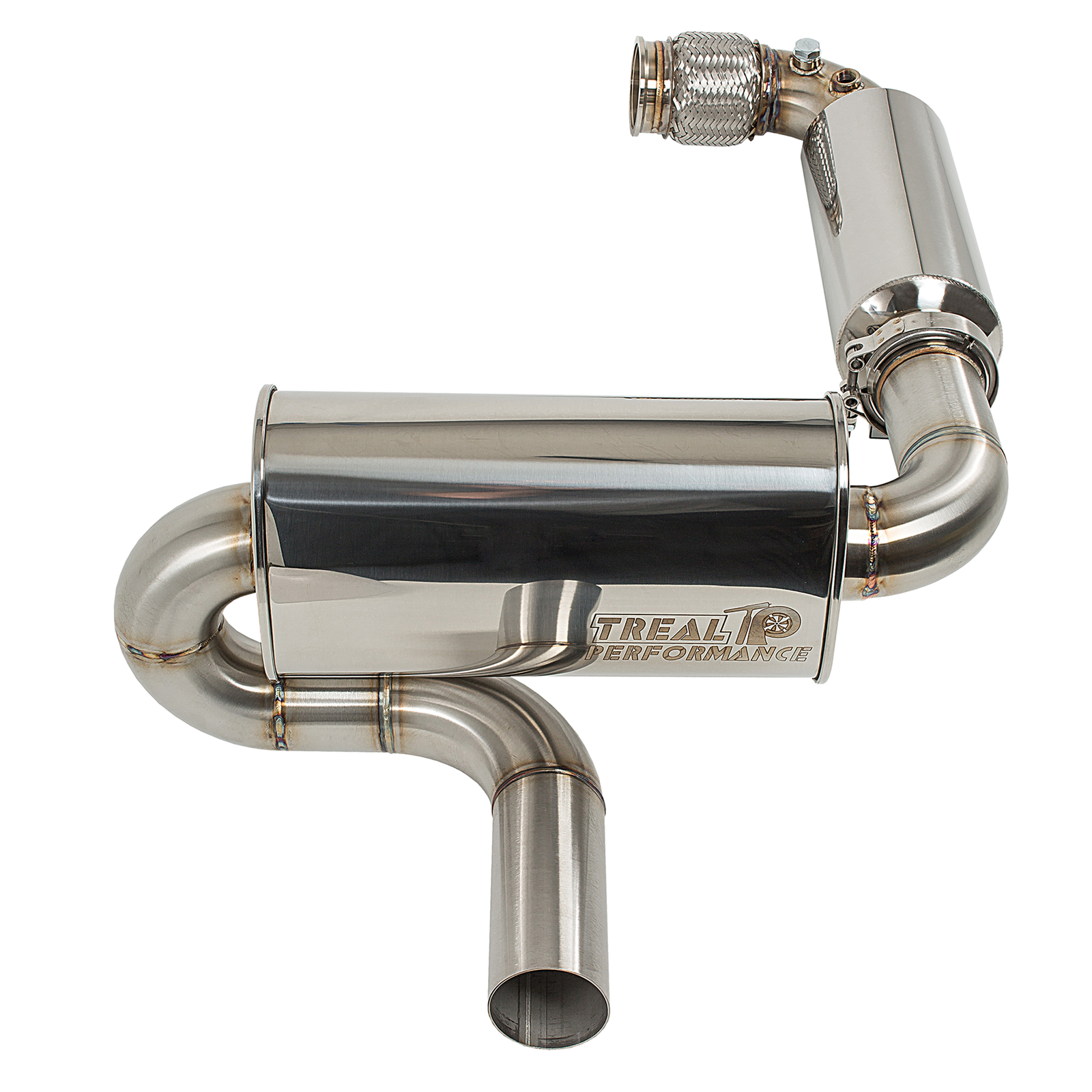 Treal Performance | 2017-2025 Can-Am Maverick X3 Quiet Trail Exhaust System-Exhaust-Treal Performance B2B-No Tip Attachment-Non-Resonated Front Section-Black Market UTV