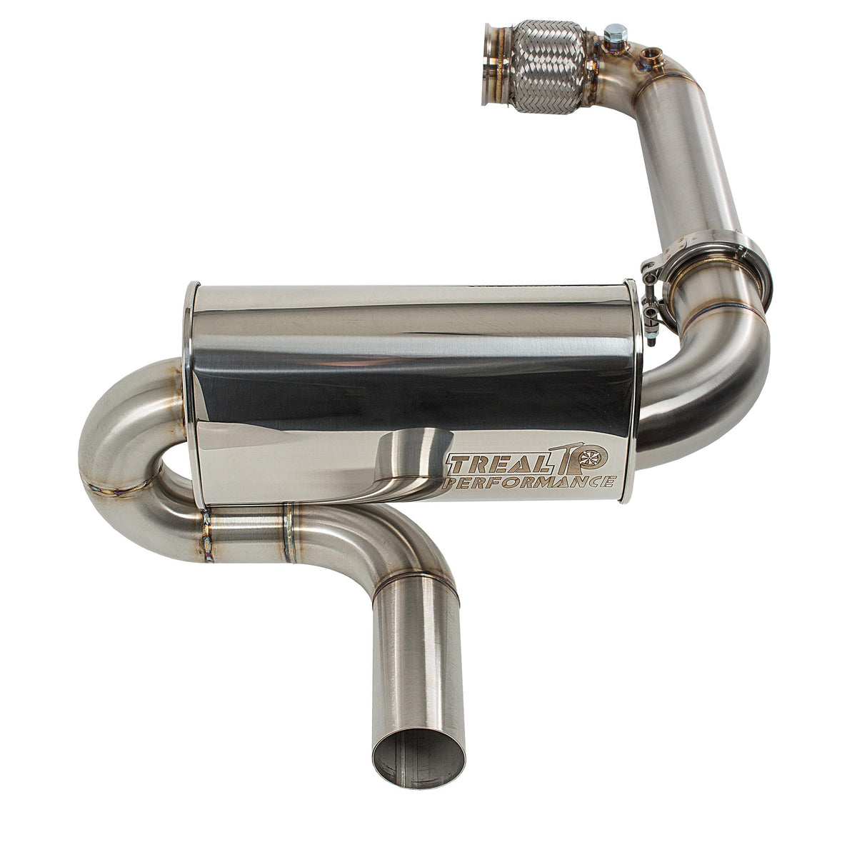 Treal Performance | 2017-2025 Can-Am Maverick X3 Quiet Trail Exhaust System-Exhaust-Treal Performance B2B-No Tip Attachment-Non-Resonated Front Section-Black Market UTV