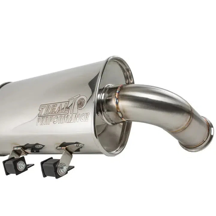 Treal Performance | 2017-2025 Can-Am Maverick X3 Trail Side Exit Exhaust System-Exhaust-Treal Performance-Non-Resonated Front Section-Black Market UTV