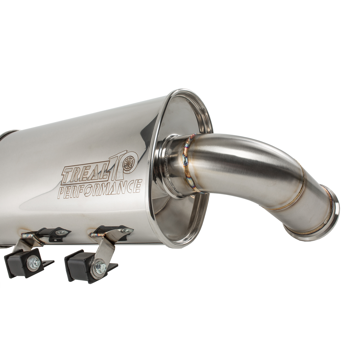 Treal Performance | 2017-2025 Can-Am Maverick X3 Trail Side Exit Exhaust System-Exhaust-Treal Performance B2B-Non-Resonated Front Section-Black Market UTV