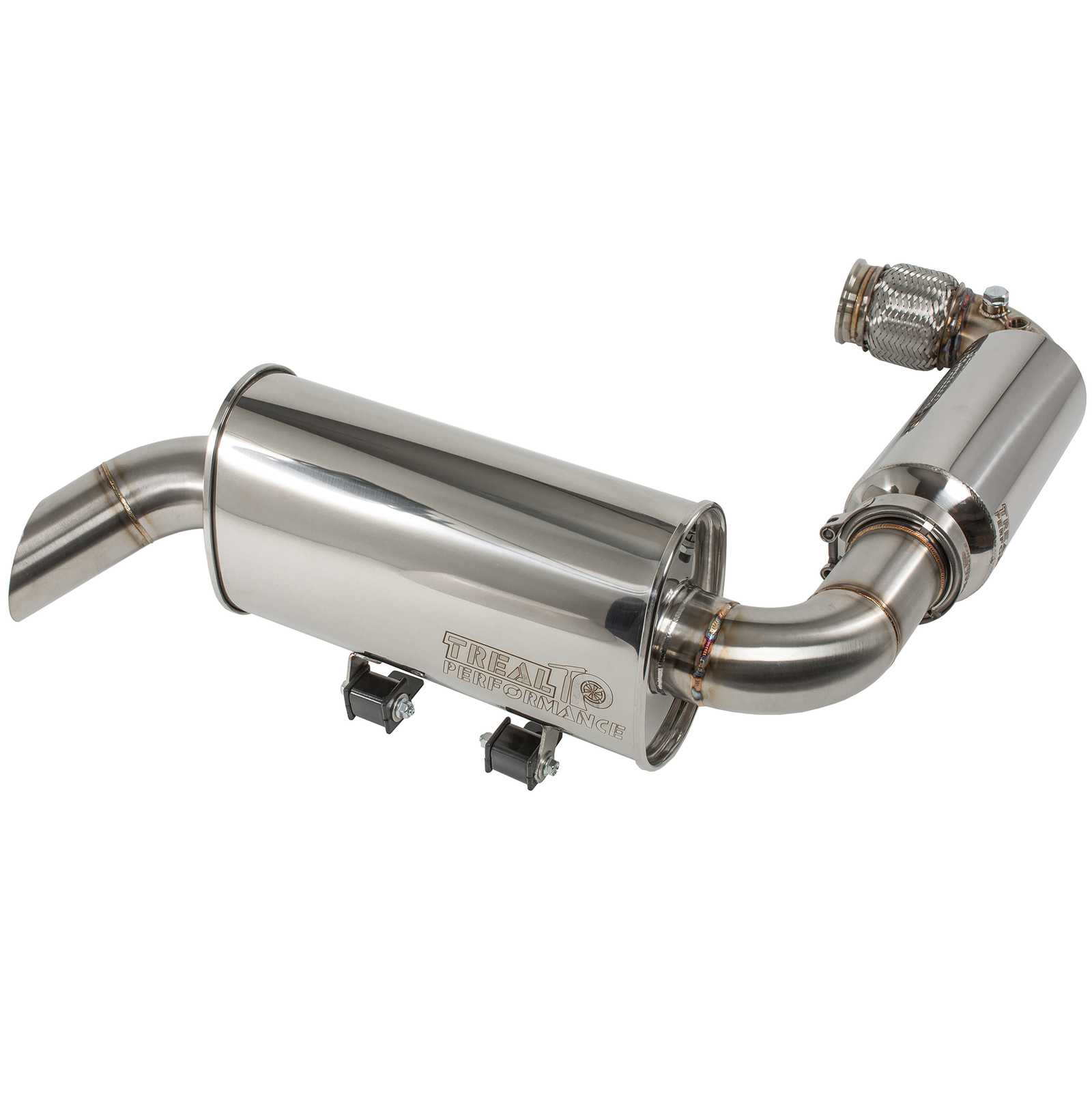 Treal Performance | 2017-2025 Can-Am Maverick X3 Trail Side Exit Exhaust System-Exhaust-Treal Performance B2B-Non-Resonated Front Section-Black Market UTV