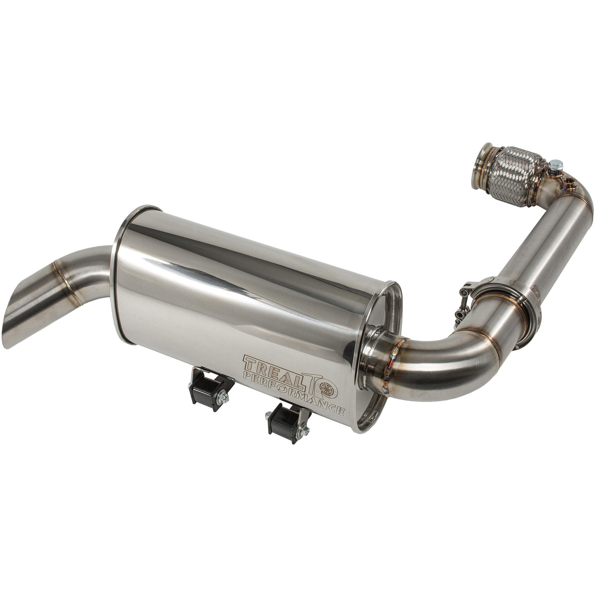 Treal Performance | 2017-2025 Can-Am Maverick X3 Trail Side Exit Exhaust System-Exhaust-Treal Performance B2B-Non-Resonated Front Section-Black Market UTV