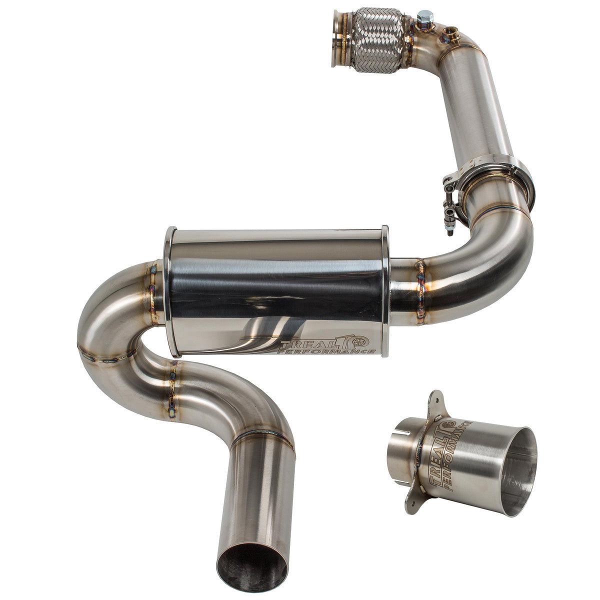 Treal Performance | 2017-2025 Can-Am Maverick X3 Sport Exhaust-Exhaust-Treal Performance B2B-Factory Spark Arrester/Tip Attachment-Non Resonated Front Section-Black Market UTV