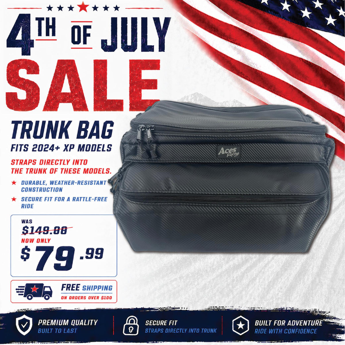 2024+ RZR XP Trunk Bag-Storage-Aces Racing-Black Market UTV