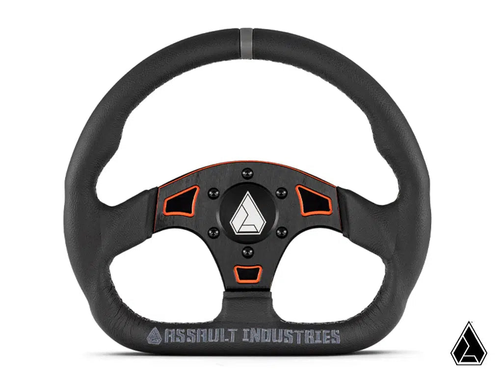 ASSAULT INDUSTRIES UNIVERSAL BALLISTIC D V2 UTV STEERING WHEEL-Steering Wheel-Assault Industries-Orange-Black Market UTV