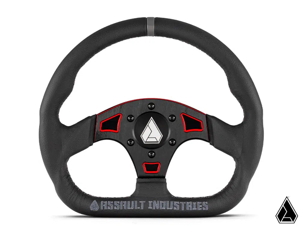 ASSAULT INDUSTRIES UNIVERSAL BALLISTIC D V2 UTV STEERING WHEEL-Steering Wheel-Assault Industries-Red-Black Market UTV