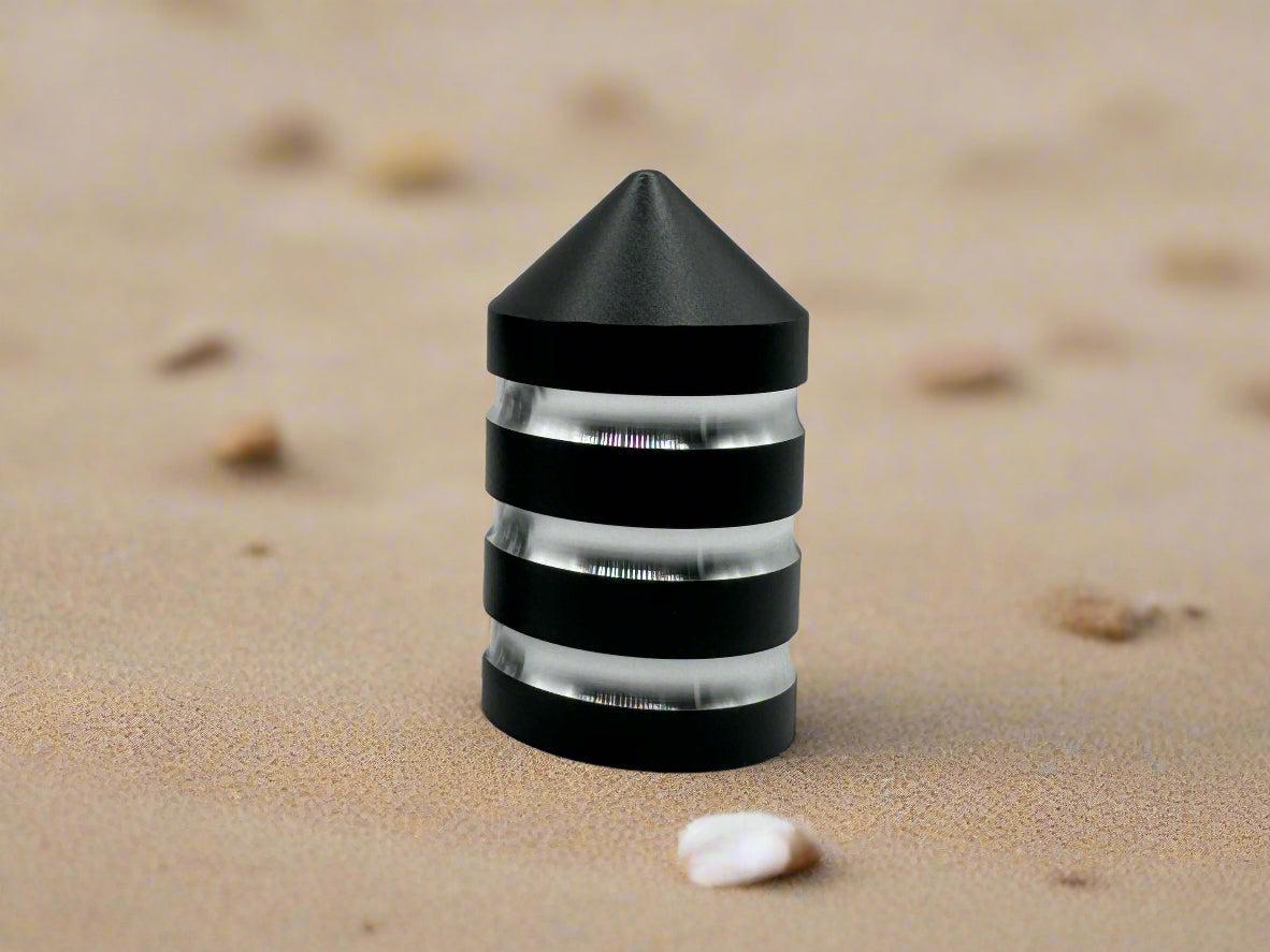 Billet Magnet Base Caps by Marshin Whips-whip accessories-Marshin Whips-Set of 2-V2 Black and Billet-Black Market UTV