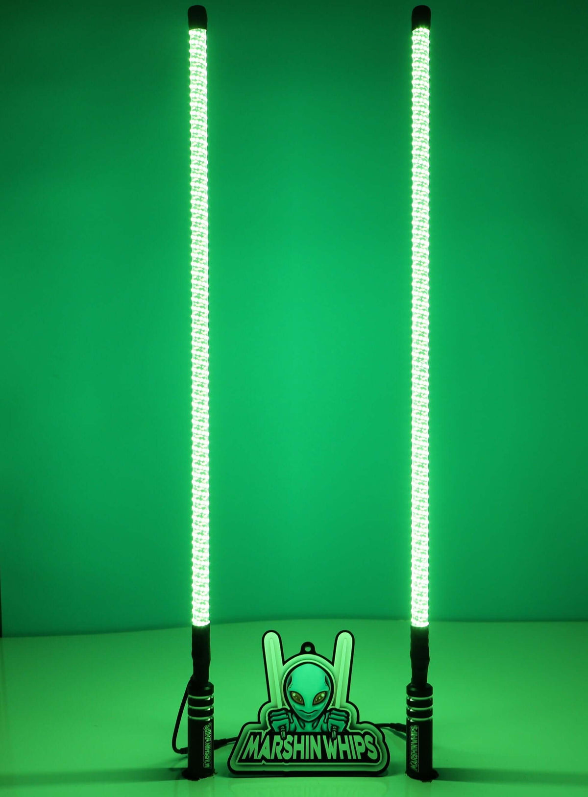 V2 Black Out Whips: The Ultimate Stealth Set-Marshin Whips-1 FT-Green-Black Market UTV