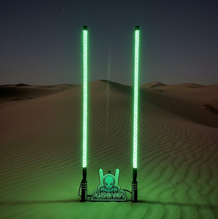 V2 Black Out LED Whip Set: The Ultimate Stealth-Marshin Whips-1 FT-White-Black Market UTV