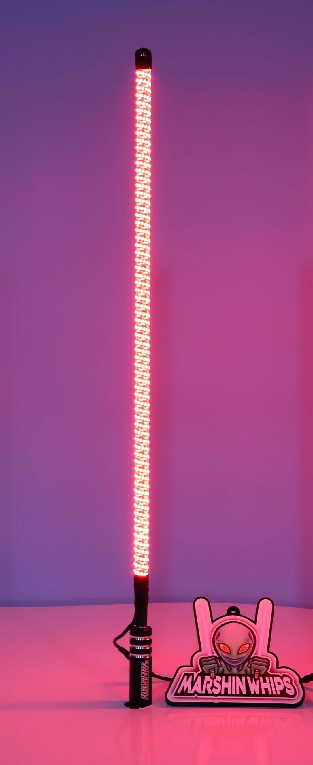 V2 Black Out LED Whip: The Ultimate Stealth Single-Marshin Whips-1 FT-White-Black Market UTV