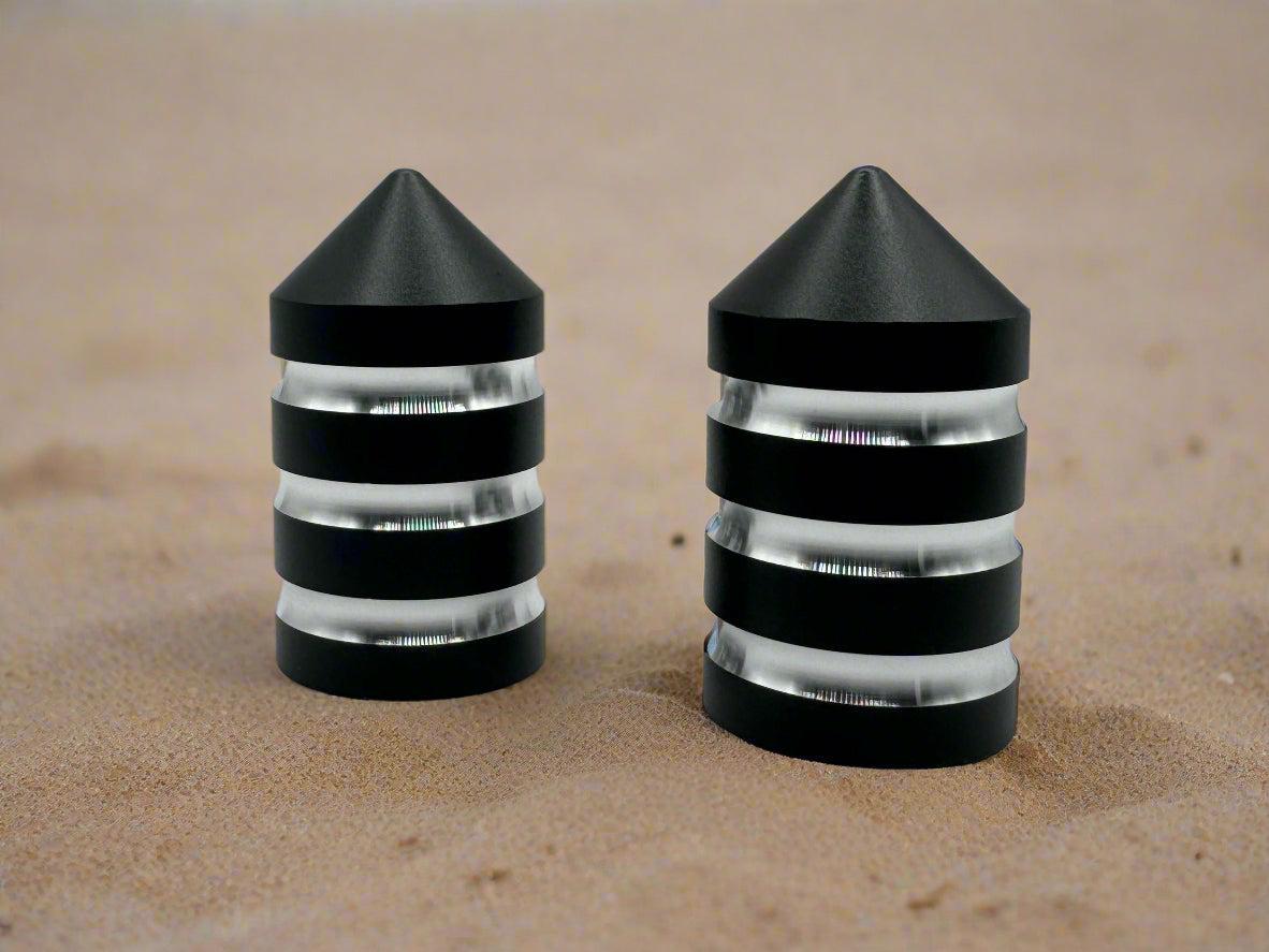 Billet Magnet Base Caps by Marshin Whips-whip accessories-Marshin Whips-Set of 2-V2 Black and Billet-Black Market UTV
