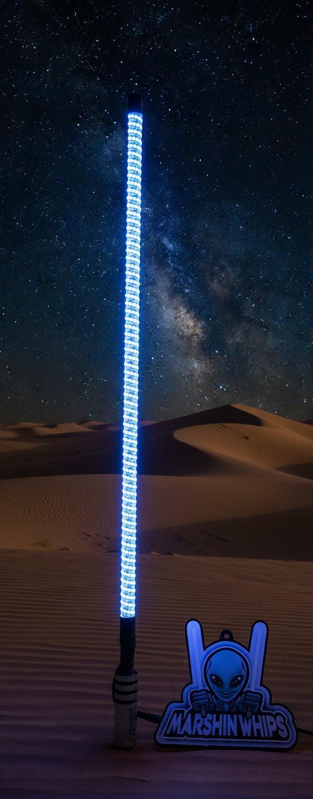 Marshin Whips V3 Chrome Black - (Single)-Marshin Whips-1 FT-White-Black Market UTV