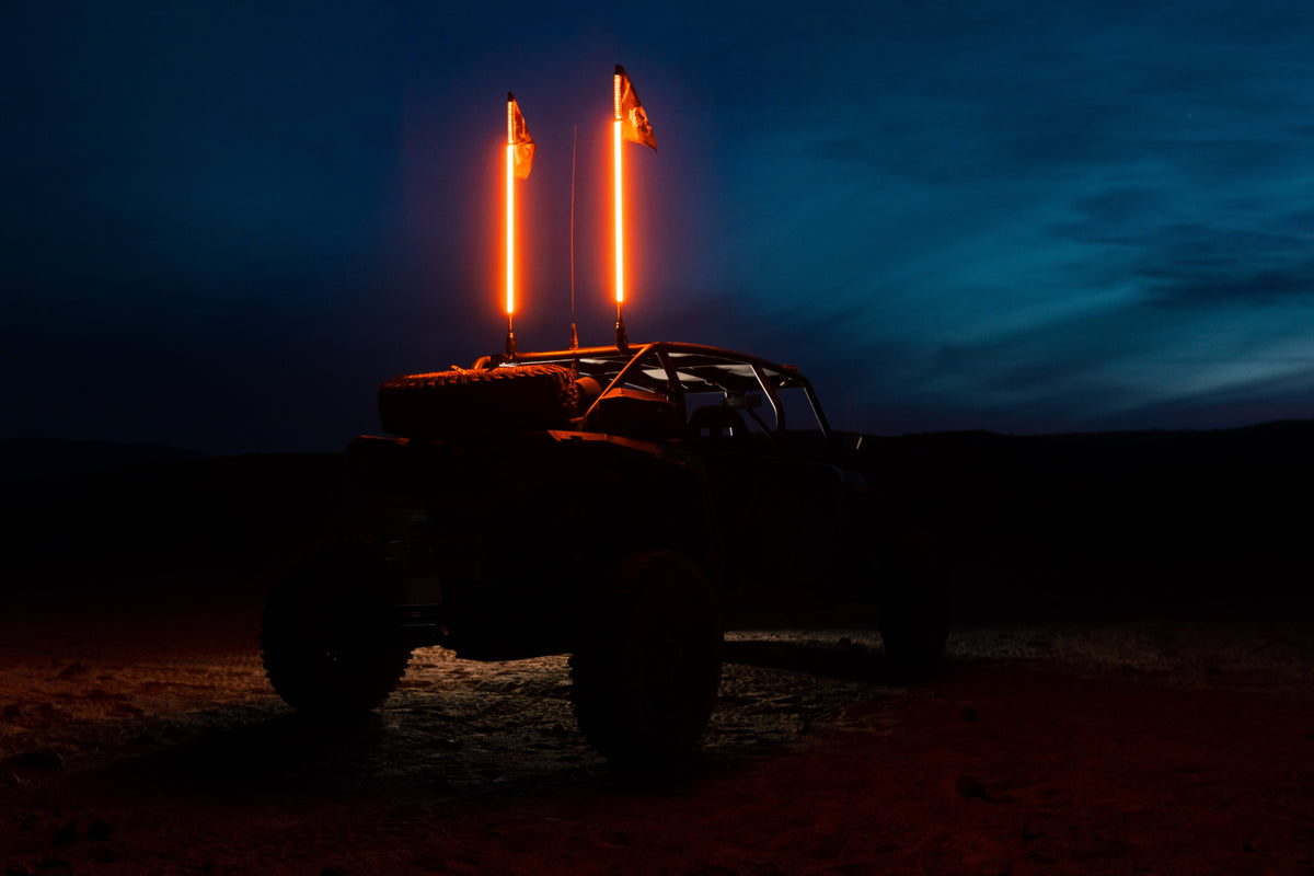 Hyper Color LED Whips – Platinum-LED Whip-5150 Whips-2ft-Red-Black Market UTV