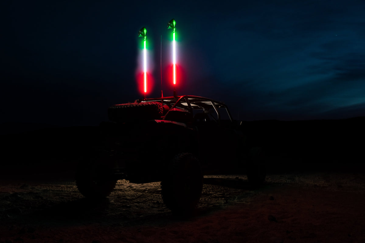 Hyper Color LED Whips – Platinum-LED Whip-5150 Whips-2ft-Red-Black Market UTV
