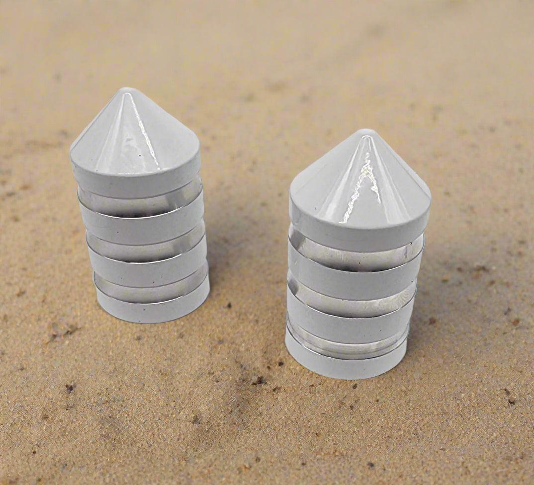 Billet Magnet Base Caps by Marshin Whips-whip accessories-Marshin Whips-Set of 2-GLOSS WHITE-Black Market UTV
