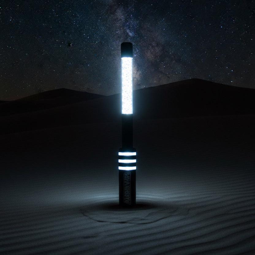 V2 Black Out LED Whip: The Ultimate Stealth Single-Marshin Whips-1 FT-White on White LEDs-Black Market UTV