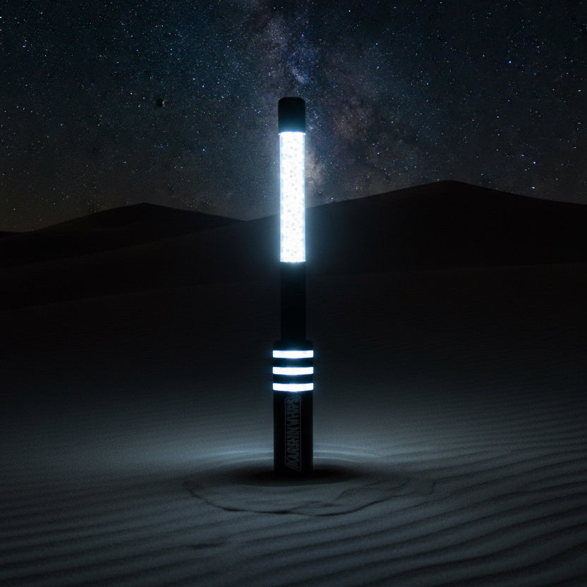 V2 Black Out LED Whip Set: The Ultimate Stealth-Marshin Whips-1 FT-White on White LEDs-Black Market UTV