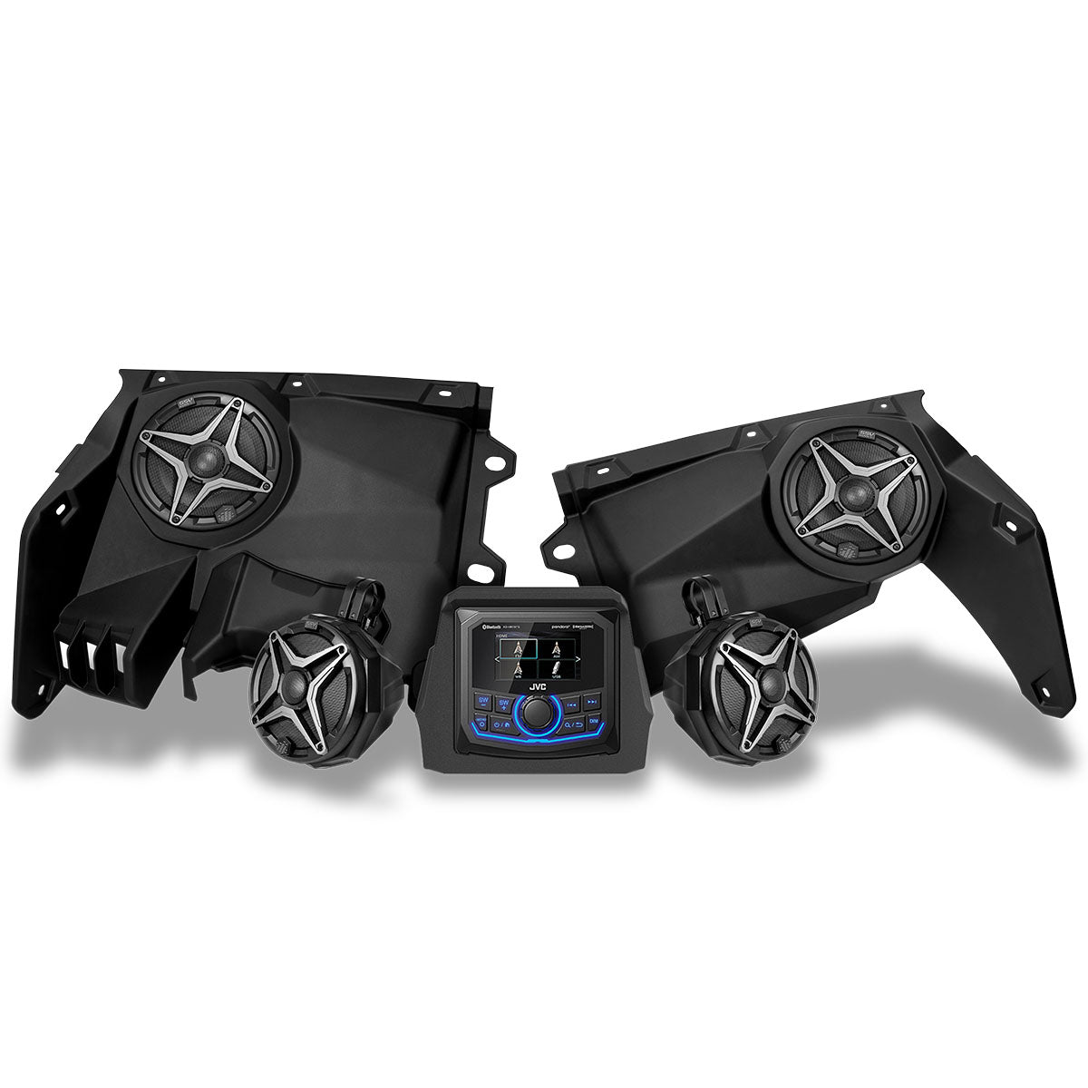 2017-2024 Can-Am® X3, Phase-2 A-Spec 4-Speaker System w/JVC-Audio-SSV Works-Black Market UTV