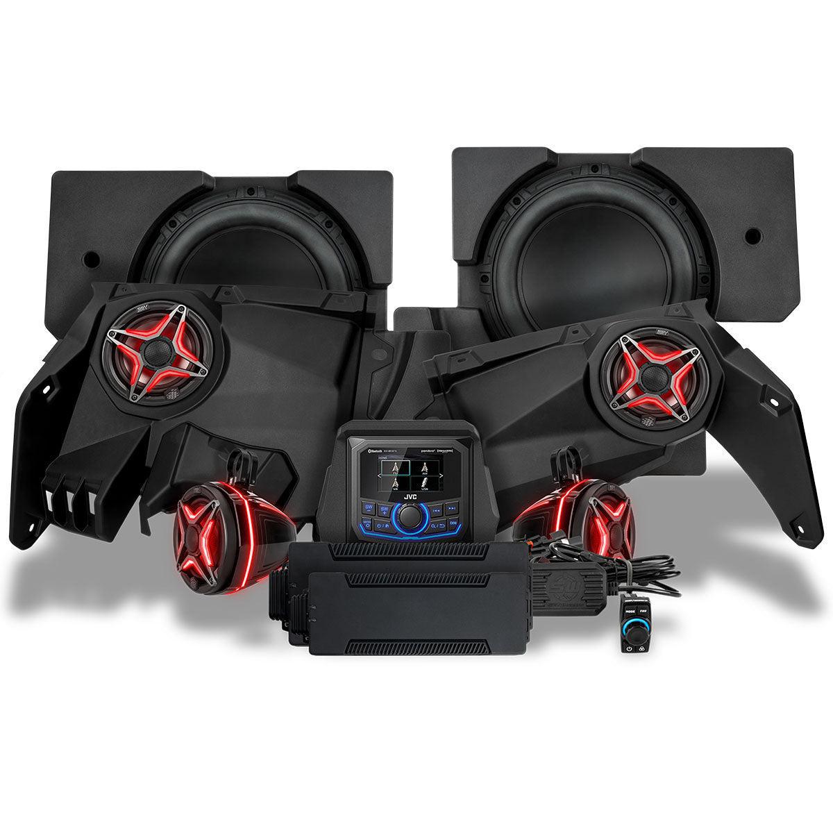 2017-2025 Can-Am® X3, Phase-5 V-Spec 6-Speaker 1650watt System w/JVC-Audio-SSV Works-Black Market UTV