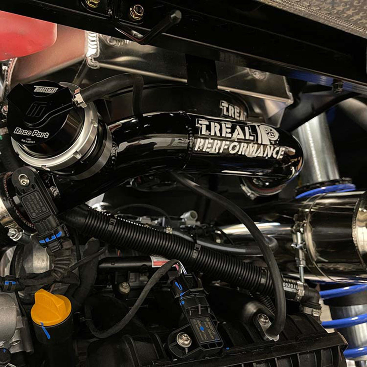 Treal Performance | 2017-2019 Can-Am X3 2.5 Inch Intercooler Pipe Kit-Charge piping &amp; Blow off Valve-Treal Performance B2B-TS Race Port Gen 5 50mm BOV-Single Cold Side Pipe-Black Market UTV