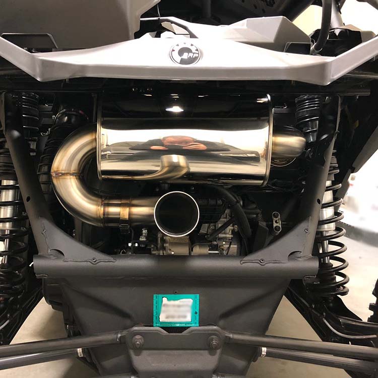 Treal Performance | 2017-2025 Can-Am X3 Rear Muffler Section-Exhaust-Treal Performance B2B-Sport Muffler-No Tip Attachment-Black Market UTV