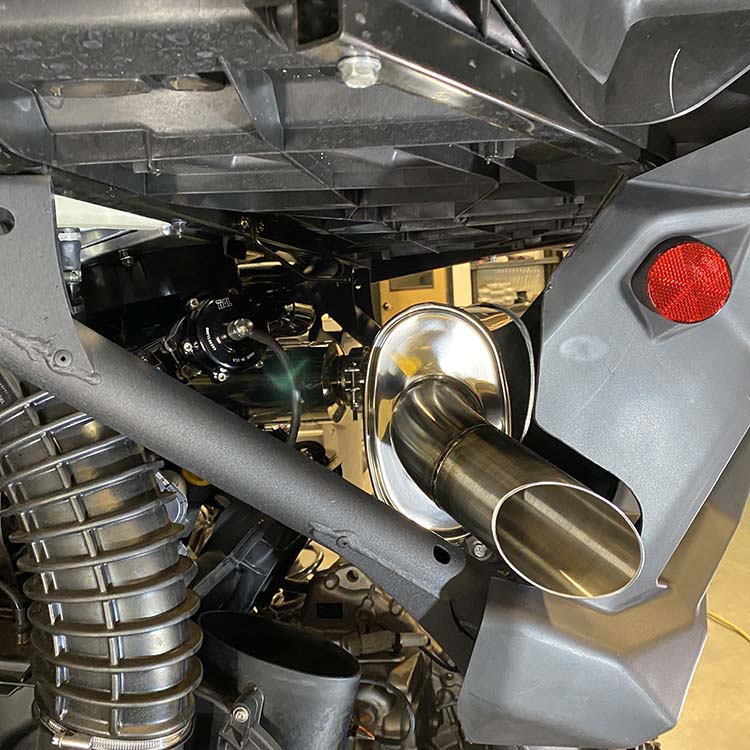 Treal Performance | 2017-2025 Can-Am Maverick X3 Trail Side Exit Exhaust System-Exhaust-Treal Performance B2B-Non-Resonated Front Section-Black Market UTV