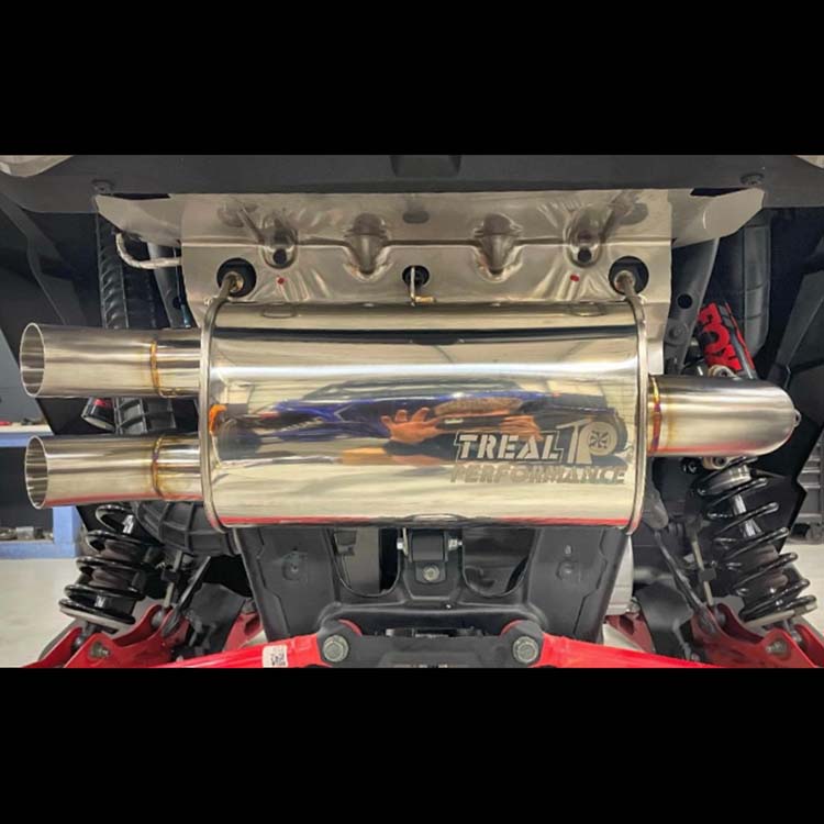 Treal Performance | 2016-2021 Polaris RZR XP Turbo / S Turbo Back Exhaust System-Exhaust-Treal Performance B2B-Non-Resonated-Dual Tip-Black Market UTV