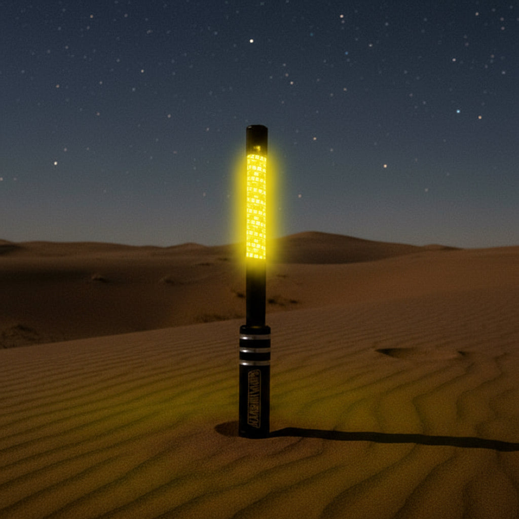 V2 Black Out LED Whip: The Ultimate Stealth Single-Marshin Whips-1 FT-Yellow-Black Market UTV