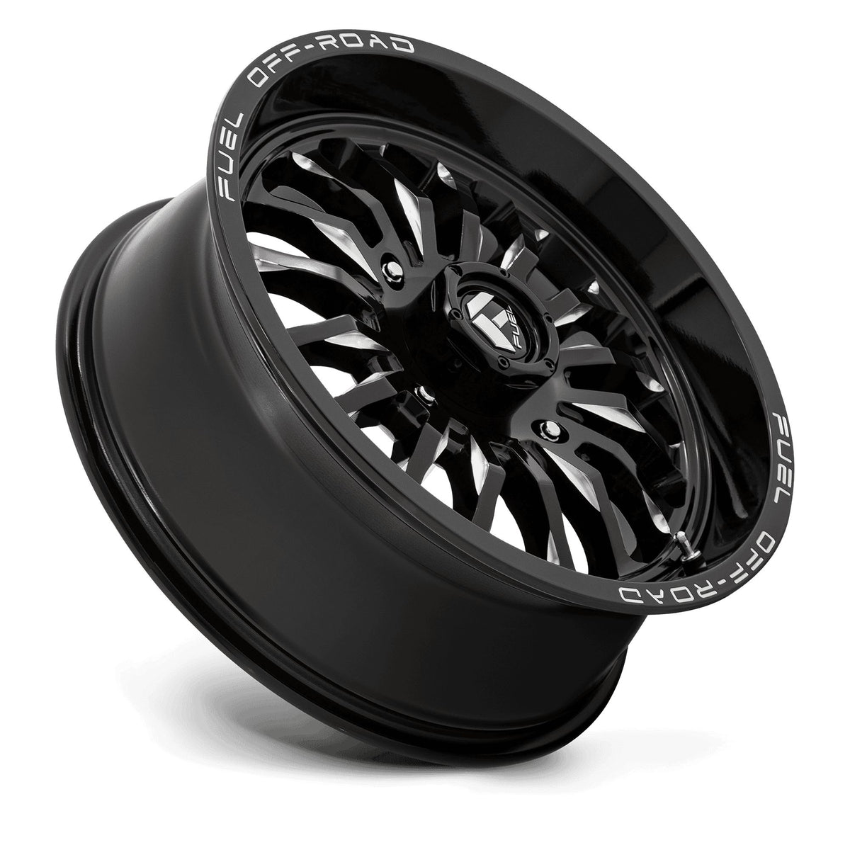 FUEL WHEELS ARC UTV-Wheels-Fuel Wheels-GLOSS BLACK MILLED-18&quot; diameter - 18X7 13mm offset - 4X137 bolt pattern-Black Market UTV