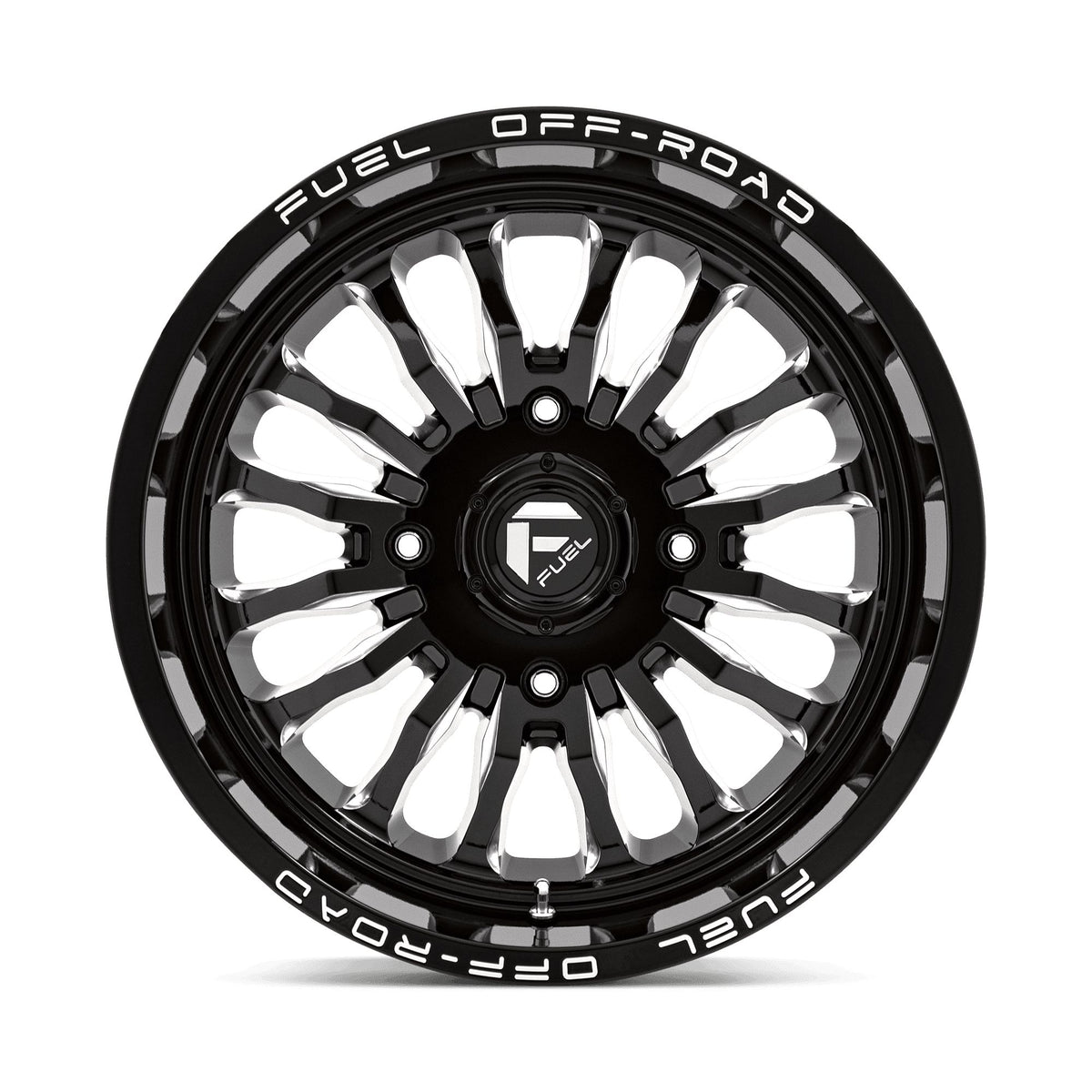 FUEL WHEELS ARC UTV-Wheels-Fuel Wheels-GLOSS BLACK MILLED-18&quot; diameter - 18X7 13mm offset - 4X137 bolt pattern-Black Market UTV
