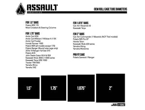 ASSAULT INDUSTRIES 55 DEGREE TOP TUBE LIGHT BAR MOUNT BRACKETS (SET OF 2)-Clamps-Assault Industries-1.5"-Black Market UTV