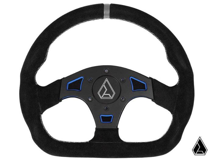 ASSAULT INDUSTRIES SUEDE BALLISTIC &quot;D&quot; STEERING WHEEL (UNIVERSAL)-Steering Wheel-Assault Industries-Blue-Black Market UTV