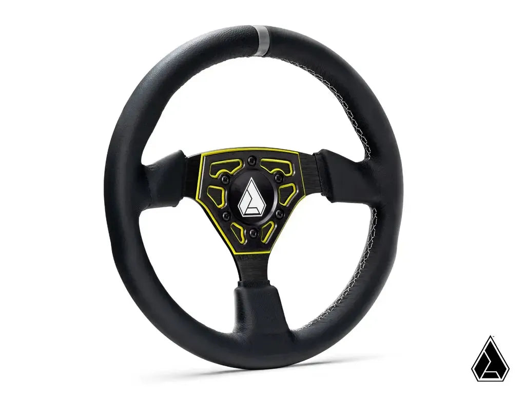 Assault Industries Universal Navigator Leather UTV Steering Wheel-Steering Wheel-Super ATV-Lime Squeeze-Black Market UTV