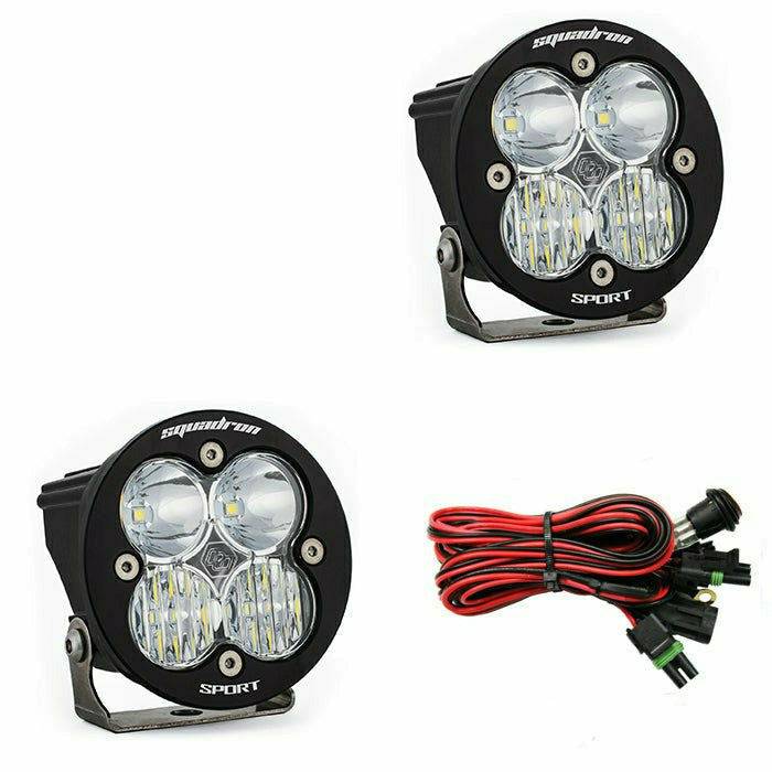 SQUADRON-R SPORT LED LIGHT PODS (PAIR)-Lighting Kit-Baja Designs-Clear-Driving/Combo-Black Market UTV