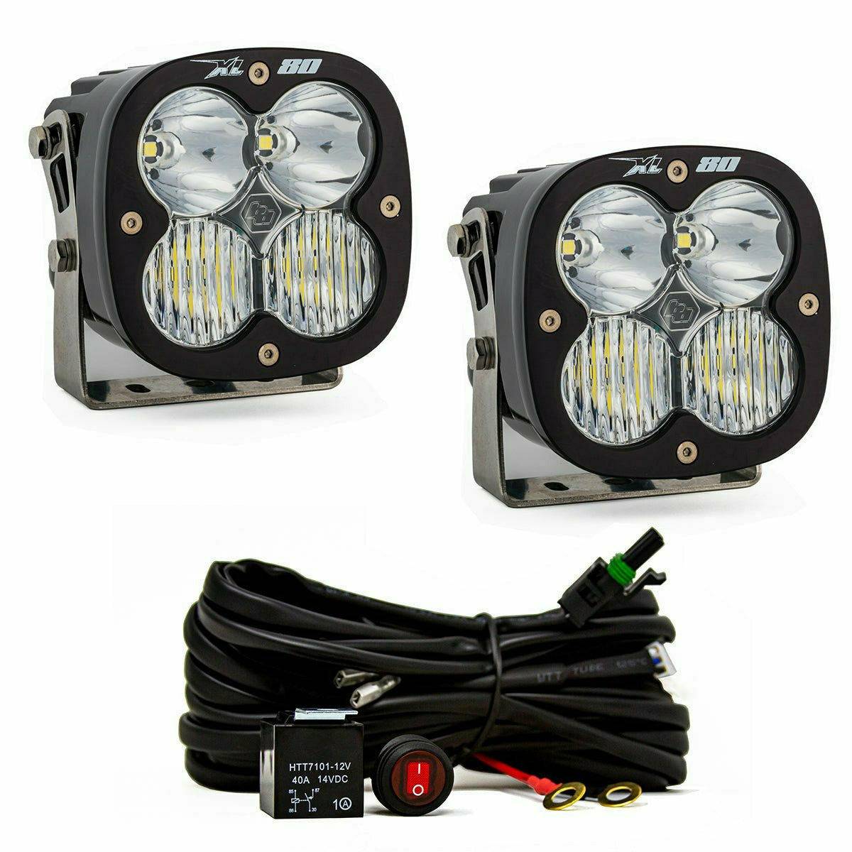 XL 80 LED LIGHT PODS (PAIR)-Lighting Kit-Baja Designs-Clear-Driving/Combo-Black Market UTV