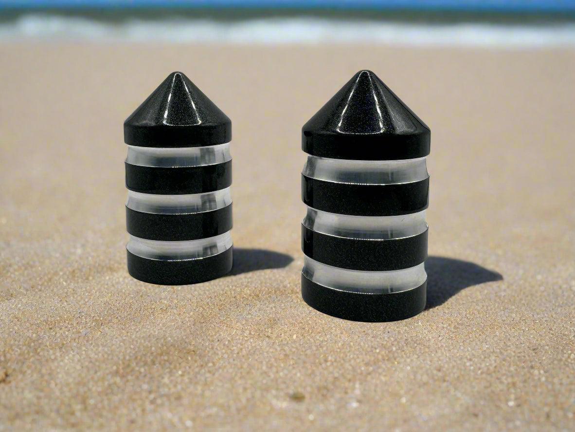 Billet Magnet Base Caps by Marshin Whips-whip accessories-Marshin Whips-Set of 2-BLACK-Black Market UTV