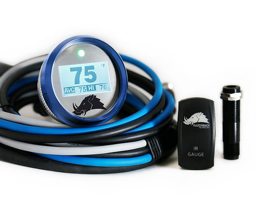 3.2 Dimmable Infrared Belt Temp Gauge-Belt Temp Gauge-Razorback-Snowmobile (5ft)-Blue (+$10)-Do Not Need-Black Market UTV