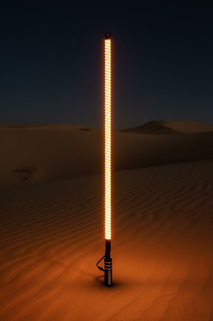 V2 Black Out LED Whip: The Ultimate Stealth Single-Marshin Whips-1 FT-White-Black Market UTV