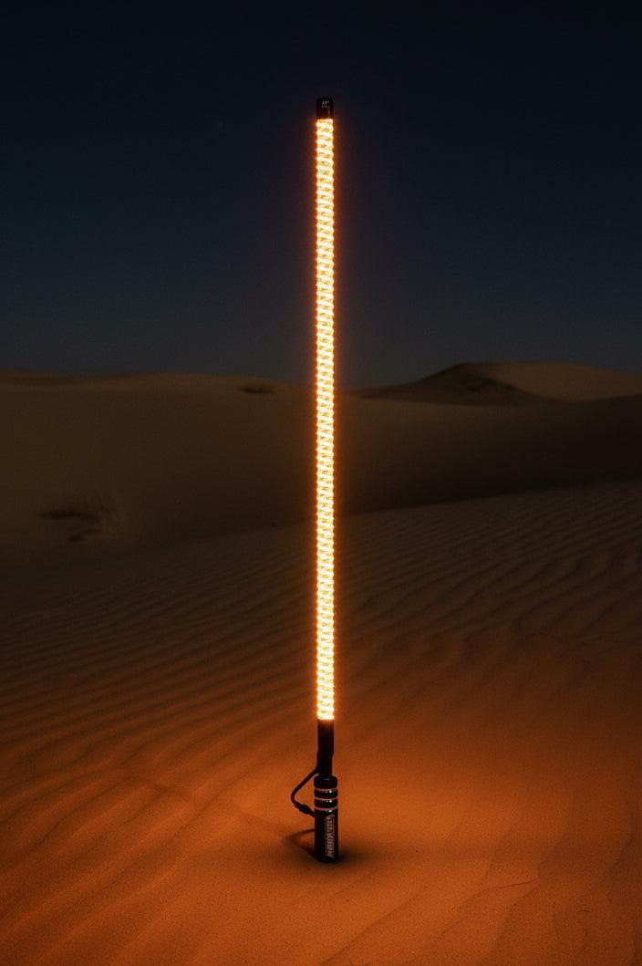 V2 Black Out LED Whip: The Ultimate Stealth Single-Marshin Whips-1 FT-White-Black Market UTV