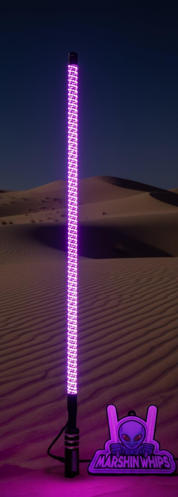 V2 Black Out LED Whip: The Ultimate Stealth Single-Marshin Whips-1 FT-White-Black Market UTV