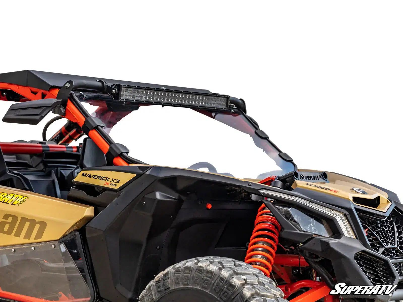 CAN-AM MAVERICK X3 FULL WINDSHIELD-Windshield-Super ATV-No-Scratch Resistant Polycarbonate - Clear-Black Market UTV