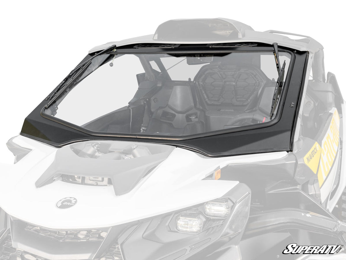 Can-Am Maverick R Glass Windshield-Windshield-Super ATV-Driver &amp; Passenger Side Wipers-Black Market UTV